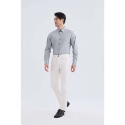 Thumbnail Áo sơ mi nam tay dài DETERMINANT 100% cotton mềm mại thấm hút tốt - 202 - màu xám 4