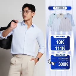 Thumbnail Áo sơ mi nam tay dài AKUBA kẻ sọc dọc, form regular, chất liệu vải oxford không nhăn | 01RE0927 1