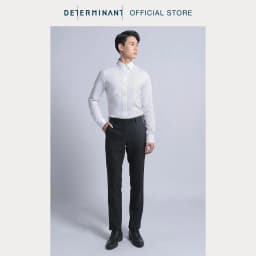 Thumbnail Áo sơ mi nam tay dài có túi DETERMINANT 100% Cotton siêu dài - chông nhăn kháng khuẩn - 203 - màu trắng 2