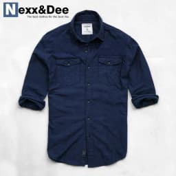 Thumbnail Áo sơ mi nam tay dài hai túi công sở màu trắng vải oxford denim trẻ trung Nexx&Dee-SM05 4