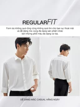 Thumbnail Áo sơ mi nam tay dài JBAGY Pastel sơ mi trắng form rộng, vải lụa tăm cao cấp phong cách Hàn Quốc 3