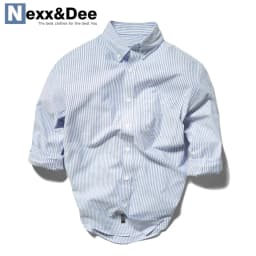 Thumbnail Áo sơ mi nam tay dài kẻ sọc nhỏ vải Oxford công sở denim Nexx&Dee SM06 1