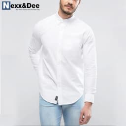 Thumbnail Áo sơ mi nam tay dài màu trắng công sở vải oxford cao cấp không túi Nexx&Dee SM03 4