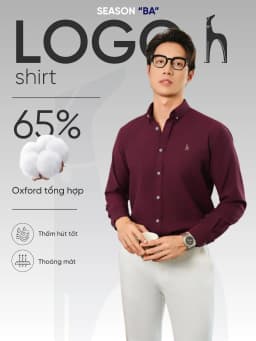 Thumbnail Áo sơ mi nam tay dài SEASON "BA" thêu logo, vải Oxford cao cấp, thoáng mát, đứng form - HUSSIO 2