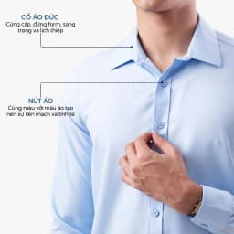 Thumbnail Áo sơ mi nam tay dài trơn đẹp 4MEN SM088 lụa chéo hạn chế nhăn, mềm mịn, form regular rộng công sở trẻ trung, giá rẻ 4