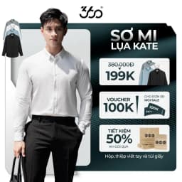 Thumbnail Áo sơ mi nam tay dài vải lụa 360 Boutique sơ mi kiểu dáng Hàn Quốc, màu đen trắng xanh xám STDOL517 1
