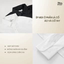 Thumbnail Áo sơ mi nam tay dài vải lụa 360 Boutique sơ mi kiểu dáng Hàn Quốc, màu đen trắng xanh xám STDOL517 4