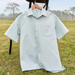 Thumbnail Áo sơ mi nam tay ngắn 360 Boutique vải texture thoáng mát form relax có túi trước  - STNTK613 2
