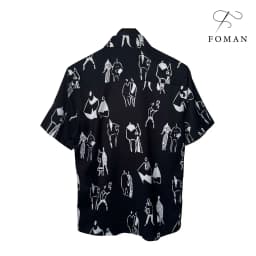 Thumbnail Áo sơ mi nam tay ngắn FOMAN hoạ tiết Cặp Đôi Couple Aloha không nhăn, vải lụa thấm hút, thoáng khí (FM33) 2