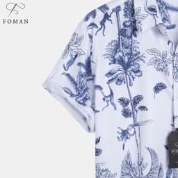 Thumbnail Áo sơ mi nam tay ngắn FOMAN chất vải lụa, thoáng khí, không nhăn, thấm hút PREMIUM hoạ tiết Cây Rừng RAIN FOREST (FM22) 3