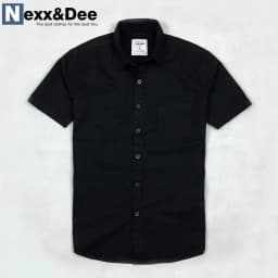 Thumbnail Áo sơ mi nam tay ngắn Nexx&Dee màu đen vải Oxford denim công sở NS01 1