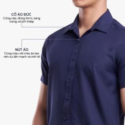 Thumbnail Áo sơ mi nam tay ngắn trơn đẹp 4MEN SM087 vải lụa chéo mềm mịn, hạn chế nhăn, form regular rộng công sở trẻ trung giá rẻ 4