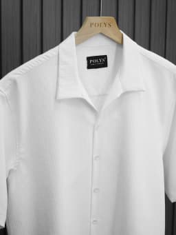Thumbnail Áo Sơ Mi Nam Trắng Đen POLYS Fullbox, Chất Square Silk Co Giãn 2 Chiều, Form Regular, Sơ Mi VELVET 2