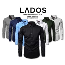 Thumbnail Áo sơ mi nam trơn vải kate lụa mịn LADOS - 25779 chất vải thấm hút tốt - Form chuẩn công sở 1