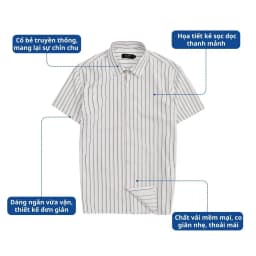 Thumbnail Áo Sơ Mi Nam Vải Cotton AKUBA Tay Ngắn Năng Động Dáng Slimfit | 02AP1170 1