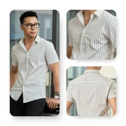 Thumbnail Áo Sơ Mi Nam Vải Cotton AKUBA Tay Ngắn Năng Động Dáng Slimfit | 02AP1170 2