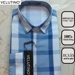 Thumbnail Áo sơ mi nam Velutino dài tay kẻ caro dáng vừa công sở sang trọng 1