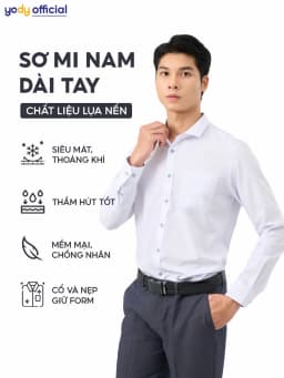 Thumbnail Áo sơ mi nam YODY dài tay, có túi ngực, chất lụa nến mềm mịn, chống nhăn lịch lãm dáng slim fit SPM5005 1