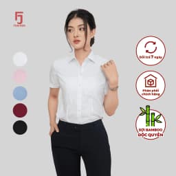 Thumbnail Áo sơ mi ngắn tay ASW0301-R10 chất liệu sợi tre trơn các màu form ôm Thái Hòa 2