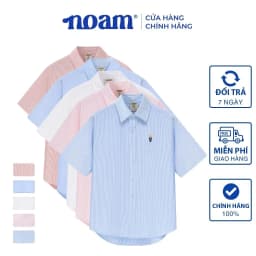 Thumbnail Áo Sơ Mi Ngắn Tay Form rộng NOAM Oxford - Màu trắng/ xanh/ hồng kẻ sọc/ đỏ kẻ sọc/ xanh kẻ sọc 1