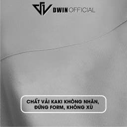 Thumbnail Áo sơ mi ngắn tay nam nữ DWIN chất vải kaki cotton 300 gsm cộc basic unisex đứng form rộng 3
