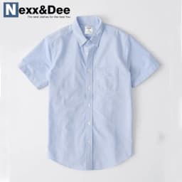 Thumbnail Áo sơ mi ngắn tay nam trắng công sở vải Oxford denim Nexx&Dee SM04 1
