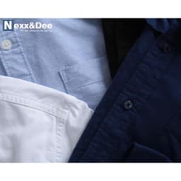 Thumbnail Áo sơ mi ngắn tay nam trắng công sở vải Oxford denim Nexx&Dee SM04 4