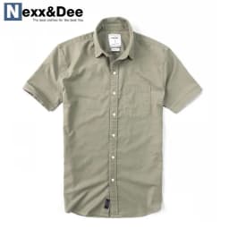 Thumbnail Áo sơ mi ngắn tay nam vải oxford denim xanh rêu công sở Nexx&Dee ND02 2