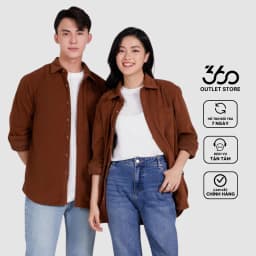Thumbnail Áo sơ mi nhung tăm nam nữ dài tay thương hiệu thời trang 360 Boutique có túi ngực - STDOL317 1
