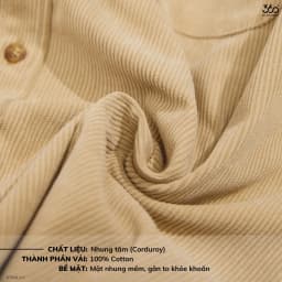 Thumbnail Áo sơ mi nhung tăm nam nữ dài tay thương hiệu thời trang 360 Boutique có túi ngực - STDOL317 4