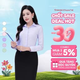 Thumbnail Áo sơ mi nữ 23ASW-102 chất liệu cotton form ôm trơn bản nẹp khuy cao cấp dài tay Thái Hòa 1