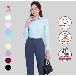 Thumbnail Áo sơ mi nữ ASW0101-R01 dài tay form ôm vải cotton trơn các màu Thái Hòa 2