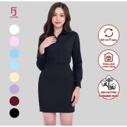 Thumbnail Áo sơ mi nữ ASW0101-R01 dài tay form ôm vải cotton trơn các màu Thái Hòa 3