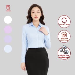 Thumbnail Áo sơ mi nữ ASW0101-R04 chất liệu cotton kẻ tăm dài tay form ôm nhiều màu Thái Hòa 3
