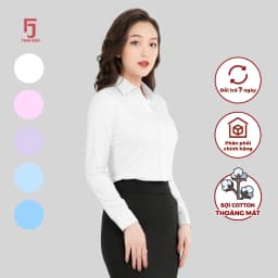 Thumbnail Áo sơ mi nữ ASW0101-R05 thiết kế công sở dài tay form ôm kẻ tăm nhiều màu cao cấp Thái Hòa 2