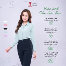 Thumbnail Áo sơ mi nữ ASW0101-R17 thiết kế dài tay sợi sen trơn form suông công sở Thái Hòa 3