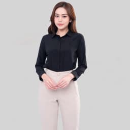 Thumbnail Áo sơ mi nữ ASW0101-R17 thiết kế dài tay sợi sen trơn form suông công sở Thái Hòa 4