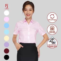 Thumbnail Áo sơ mi nữ ASW0301-R01 ngắn tay vải cotton trơn nhiều màu form ôm Thái Hòa 4