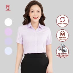 Thumbnail Áo sơ mi nữ ASW0301-R04 kẻ sọc tăm thiết kế công sở ngắn tay form ôm nhiều màu Thái Hòa 2