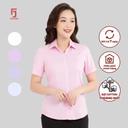 Thumbnail Áo sơ mi nữ ASW0301-R04 kẻ sọc tăm thiết kế công sở ngắn tay form ôm nhiều màu Thái Hòa 3