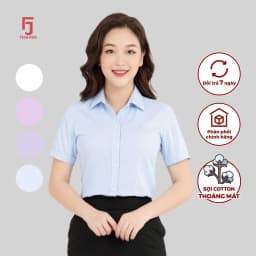 Thumbnail Áo sơ mi nữ ASW0301-R04 kẻ sọc tăm thiết kế công sở ngắn tay form ôm nhiều màu Thái Hòa 4