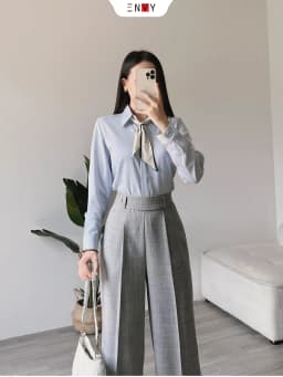Thumbnail Áo sơ mi nữ công sở ENVY S223 khuy giấu nút 2