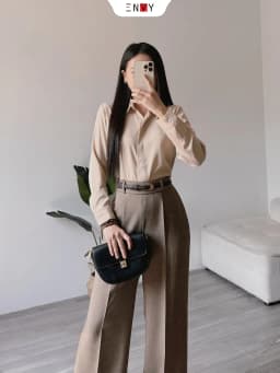 Thumbnail Áo sơ mi nữ công sở ENVY S223 khuy giấu nút 4