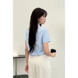 Thumbnail Áo Sơ Mi Nữ Croptop Tay Ngắn Cổ Sen, Áo Kiểu Nữ Trẻ Trung VIEN TRAN O61H24H028 2