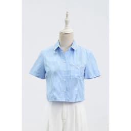 Thumbnail Áo Sơ Mi Nữ Croptop Tay Ngắn Cổ Sen, Áo Kiểu Nữ Trẻ Trung VIEN TRAN O61H24H028 4