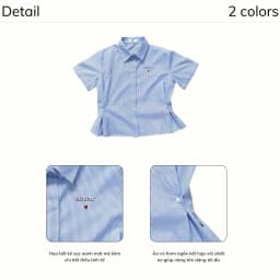 Thumbnail Áo Sơ Mi Nữ Tay Ngắn VM STYLE Form Lửng Họa Tiết Chữ Thêu Nổi Có Nút Chiết Eo Điều Chỉnh Độ Rộng SMU00257 4