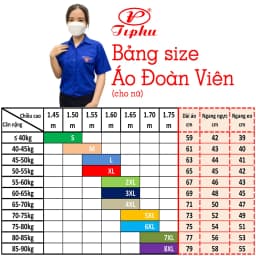 Thumbnail Áo sơ mi nữ thanh niên Việt Nam thêu logo cờ đỏ sao vàng, tay dài và tay ngắn, size 80kg, vải kate 2