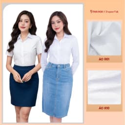 Thumbnail Áo sơ mi nữ trắng đa chất liệu Thái Hòa Áo sơ mi cotton sợi tre bạc hà linen cao cấp 1