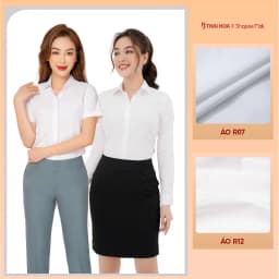 Thumbnail Áo sơ mi nữ trắng đa chất liệu Thái Hòa Áo sơ mi cotton sợi tre bạc hà linen cao cấp 4