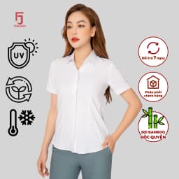 Thumbnail Áo sơ mi nữ trơn 23ASW-218 chất liệu sợi tre ngắn tay cao cấp áp dụng công nghệ mới Thái Hoà 2